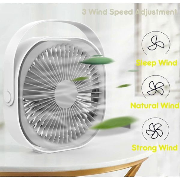 Pöytätuuletin ladattavalla paristolla toimiva 8 tuuman Camping USB -tuuletin 360 säädettävällä