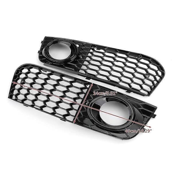 Svart bil front tåkelys mesh grilldeksel for A4 B8 2009 2010 2011 2012 tåkelys honeycomb grill