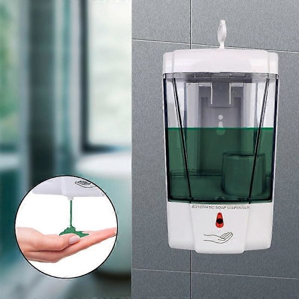 Vægmontering til køkken badeværelse 700 ml automatisk IR sensor sæbedispenser