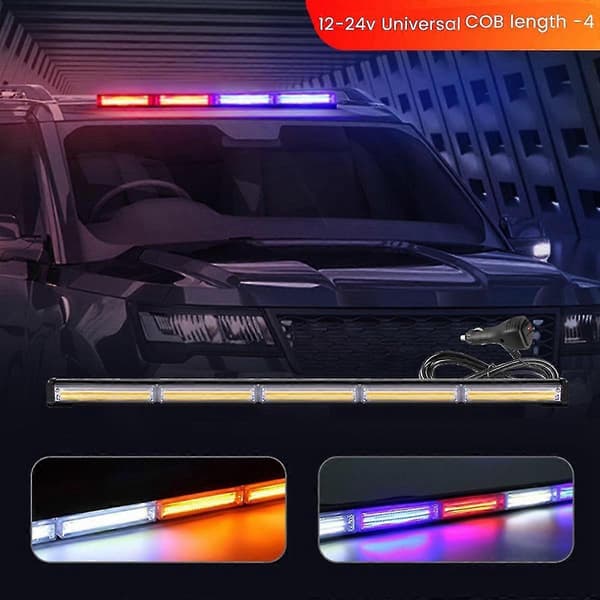 LED Varsellys Strobelys Blinklys Billys, gult hvitt lys