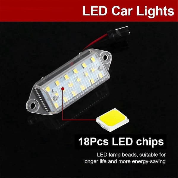 2 stk. LED bilskiltlys, hvitt, for VIII 2004-2008 X 2008-2018