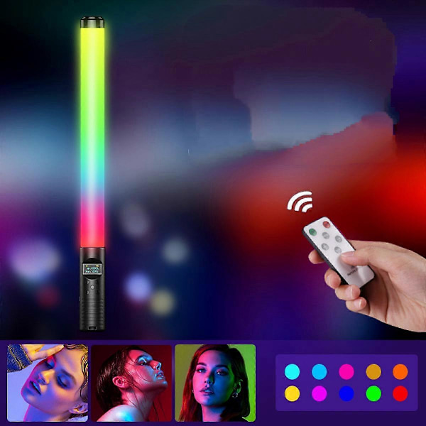 RGB-valokuvauslamppu, täyttövalo, kaksoisvärilämpötila, värillinen LED-käsivalaisin, täyttövalotikku, videovalo