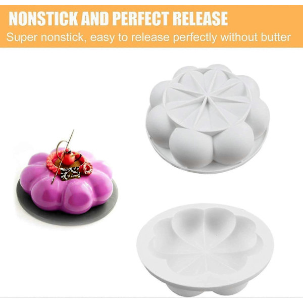 Silikonformer for baking, kompatible med moussekake, 3D-silikonformer for kaker