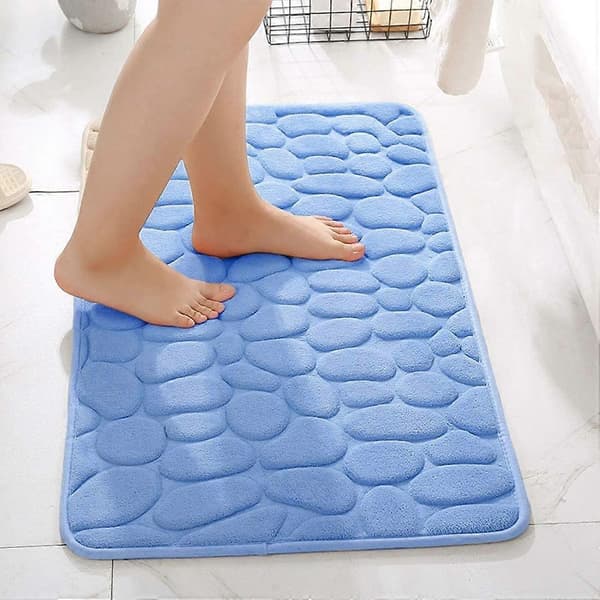 Absorberende Sklisikker Badematte Memory Foam Baderomsmatte Dusjmassasjematte Vaskbart Gulv