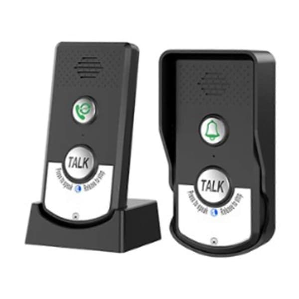 2.4G Trådløs Langdistanse Dørtelefon Intercom Dørklokke 2-veis Audio Stemmesender og Mottaker for Hosp Black