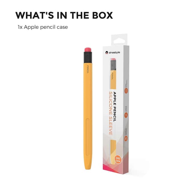 AhaStyle PT180-2 Silikonskyddsfodral för Apple Pencil 2 Yellow