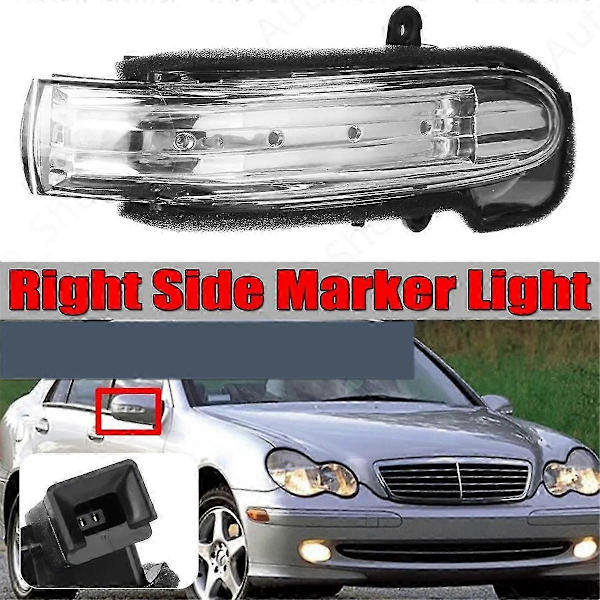 Blinkerslampa LED för förardörrens sidospegel för 03-07 W203 C-Klass Höger A2038201621 As Shown