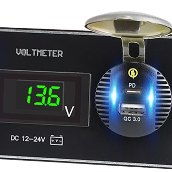 Billader 36W Vanntett 4-veis bryterpanel for båt, campingvogner, rødt lys Green Light 170mmx65mm