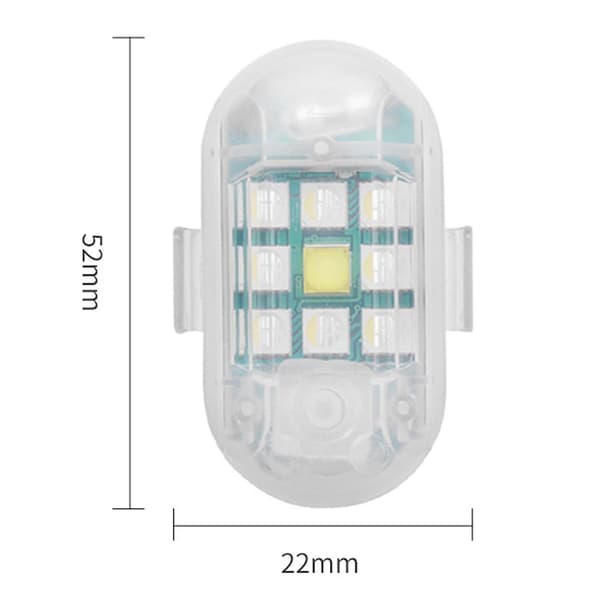 4 stk. LED Strobelys 7 Farvebelysning til Scooter Fly Lastbiler Clear 2.2cmx5.2cm