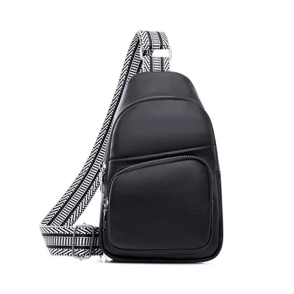 Monipuolinen vyölaukku pieni crossbody-laukku säädettävällä hihnalla tyylikäs naisten rintalaukku PU-laukku sopii päivittäisiin retkiin valkoinen Black