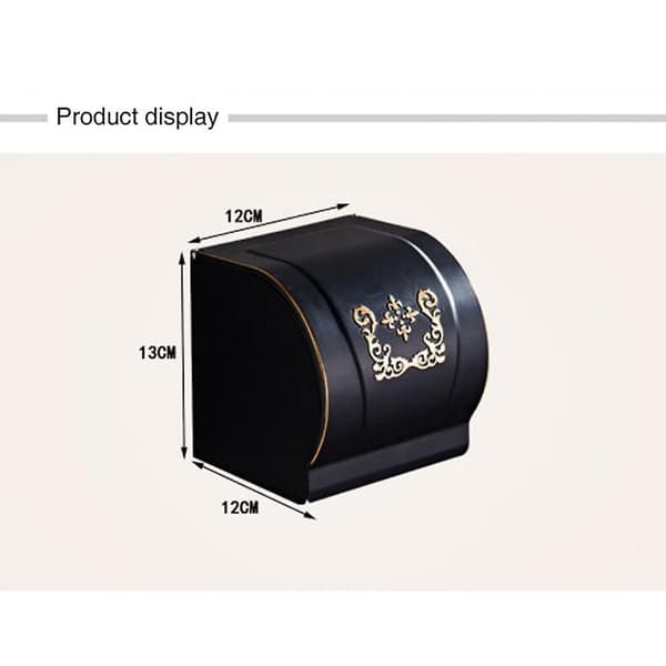 Sort Toiletpapirholder Vandtæt Vægpapirholder Tissue Box Messing Badeværelsestilbehør |(sort)