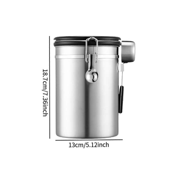 Kaffeboks Gadgets Kaffeoppbevaringsbeholder for te, kjeks, kaffebønner, sølv, 1,2 l Optional Silver 1.8L