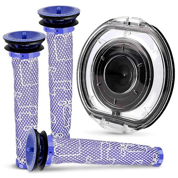 Dammlock + 3 Förfilter Ersättning för V6 Dammsugare DC44 DC58 DC59 DC62 DC72 DC74 Dammuppsamlarlock
