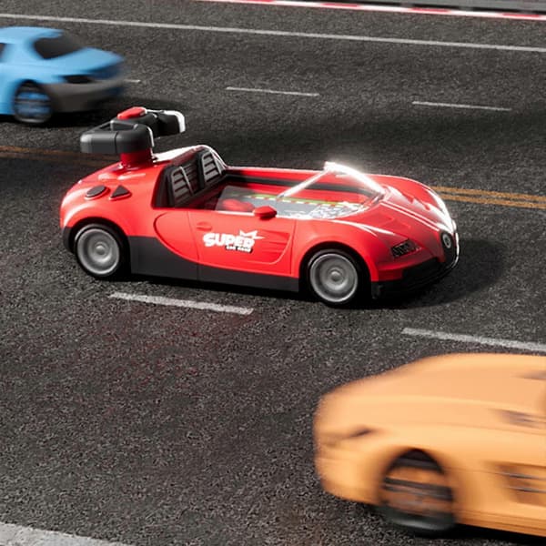 Simulerad Körning Racerbil Spel Barn Race Utmaning för Barn blå red