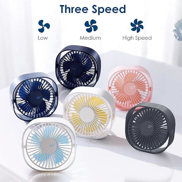 USB-tuuletin Mini kannettava tuuletin Hiljainen tuuletin Pöytätuuletin 3 nopeutta Säädettävä USB-virtalähde, kotiin ja toimistoon (