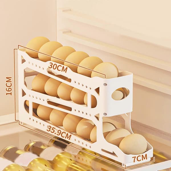 Eggdispenser Plassbesparende Eggoppbevaringsbeholder for Spiskammer Benk Kjøkken 4 Lag 3 Layer Optional