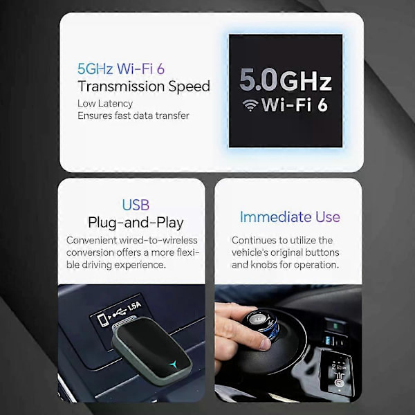 2-i-1 Trådlös Carplay AI Box Android Auto Plug And Play