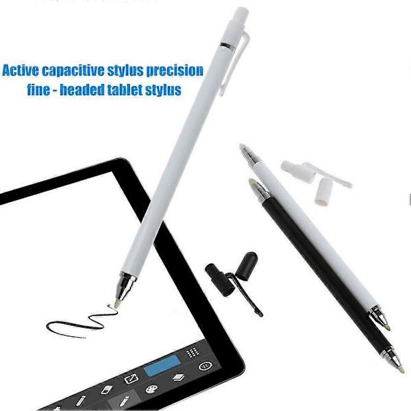 Universal Stylus Penna Dubbla Mjuka Spetsar Skärm Kapacitiv Stylus Penna för Mobil Android Telefon Smart Penna Tillbehör WHITE
