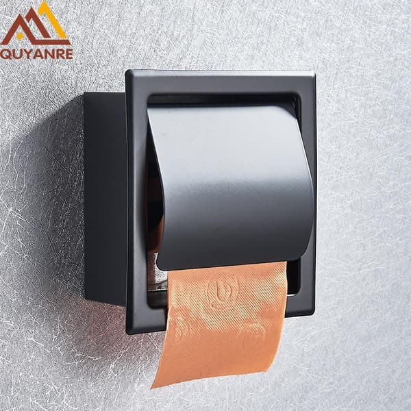 Mat Sort Krom Toiletpapirholder Rustfrit Stål 304 Paprulle Vævspap | Papirholder (sort)