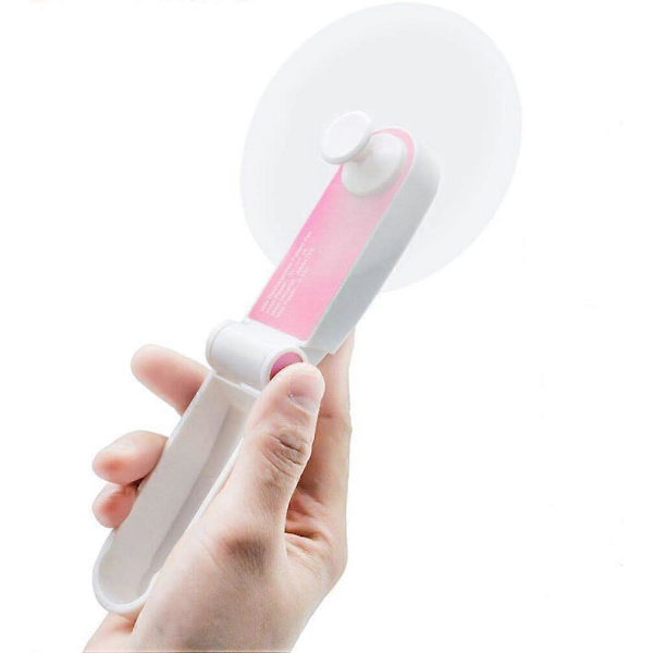 Mini elektrisk handhållen fläkt, resor utomhus (rosa)