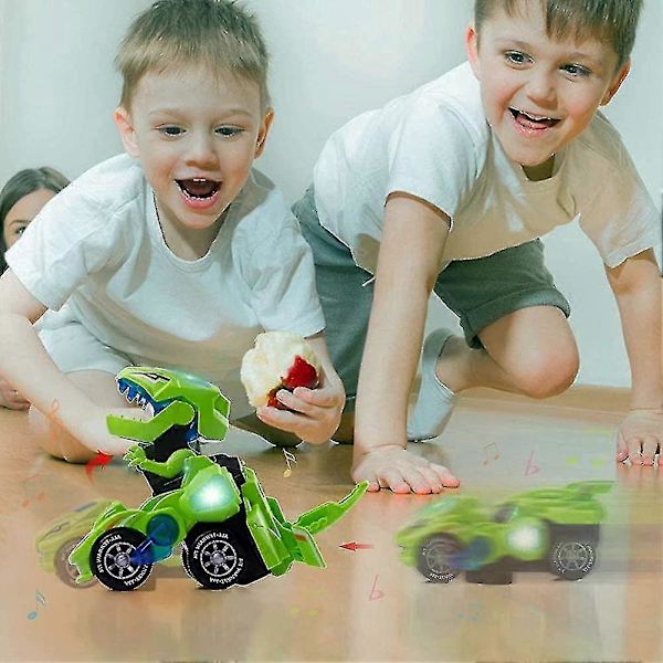 Dinosaurie Transformerande Bil Leksak Elektriska Dinosaurieleksaker Automatisk Transformerande Dinosaurie