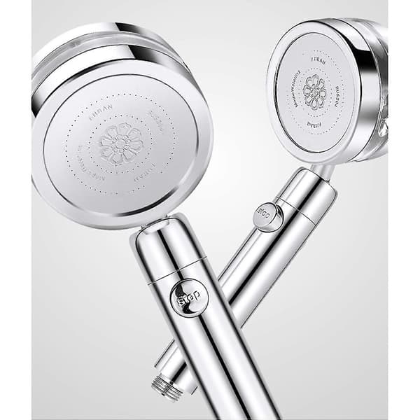 Turboladda Duschmunstycke Högtryck Avtagbar 360 Grader, Silver