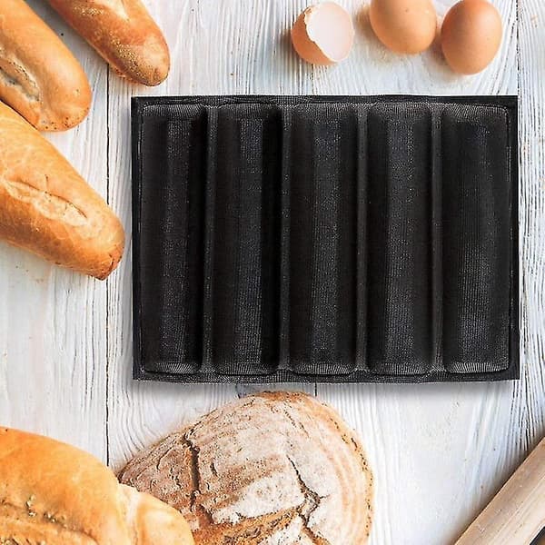 Bageplader Silikone Baguette Pan Non Stick Perforeret Fench Brød Pan Former Hotdogforme Bagepapir