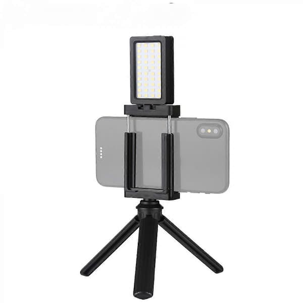 Videolampa Dimbar LED-panel Portabel Telefonfyllningslampa Med Blixtskoadapter Och 1/4