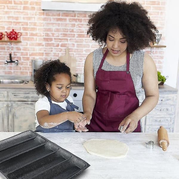 Silikon Baguetteform Bakebrett Non-Stick Perforert Franskbrødform Pølseformer Bakepapir