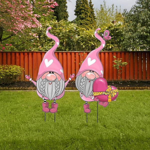 Valentinsdag Have Skilte Pæle Bryllupsdag Ornamenter