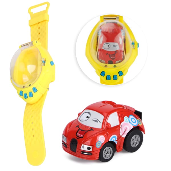 RC Mini Bil Klocka Tecknad Gravitationssensor Fjärrkontroll Leksak Present till Barn