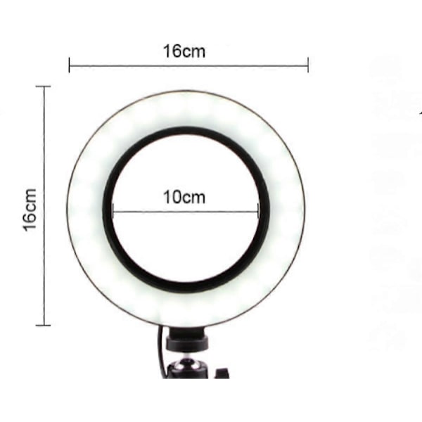 LED-rengasvalo meikkiin, rengasvalo videoille, studioon, meikkiin, himmennettävä, 3 valotilaa, helppo kuljettaa ja asentaa