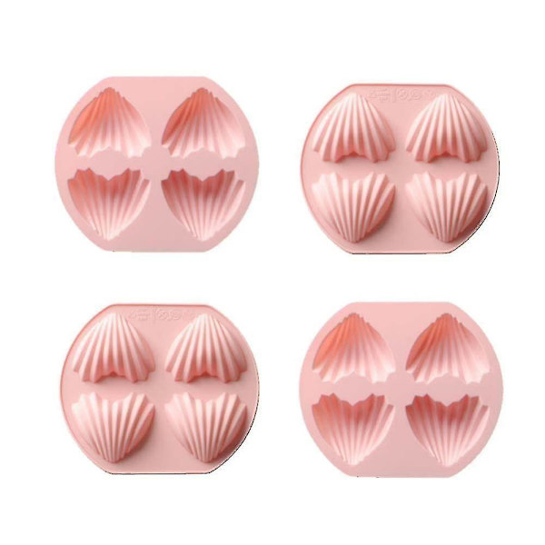 Kakformar 4-pack Snäckskalsform Silikon Chokladgodis Geléformar