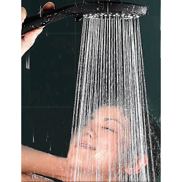 Fem-Hastigheds Brusehoved [Opgraderet Version] + Sort 2m Pvc Rør