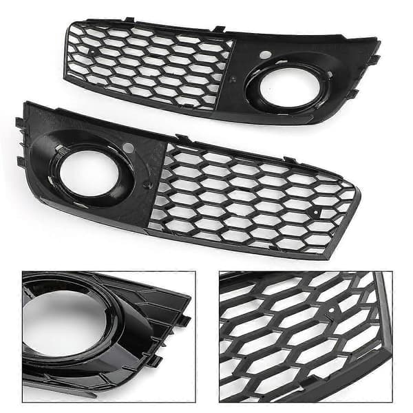 Svart bil front tåkelys mesh grilldeksel for A4 B8 2009 2010 2011 2012 tåkelys honeycomb grill