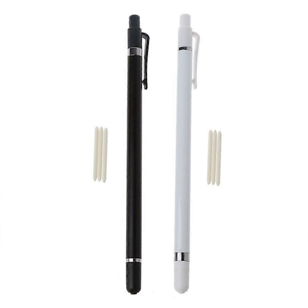 Universal Stylus Penna Dubbla Mjuka Spetsar Skärm Kapacitiv Stylus Penna för Mobil Android Telefon Smart Penna Tillbehör WHITE