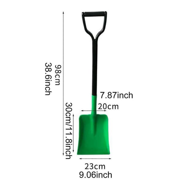 Multifunksjonell PVC-spade D-formet håndtak 98 cm lang for landbruk, robust Green Length 98cm