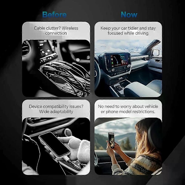 2-i-1 Trådlös Carplay AI Box Android Auto Plug And Play
