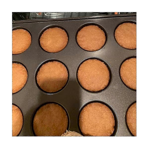 12 Håls Non-stick Rund Muffin Form Muffinplåt Kolstål Bakplåt Pudding Bakform Bisc