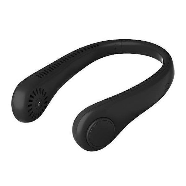 (Svart) Bärbar fläkt, handsfree tyst minihalsfläkt, bladlös, 360 justerbar, 3 hastigheter, lämplig för inomhus-/utomhusaktiviteter