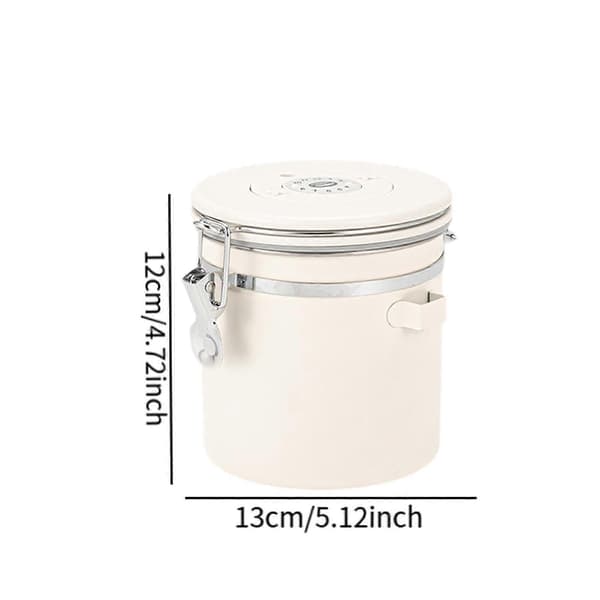 Kaffeboks Gadgets Kaffeoppbevaringsbeholder for te, kjeks, kaffebønner, sølv, 1,2 l Optional Beige White 1.2L