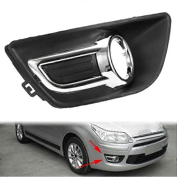 1 par til C4 2008-2011 Krom Front Kofanger Tågelygte Dækning Front Tågelygte Ramme black