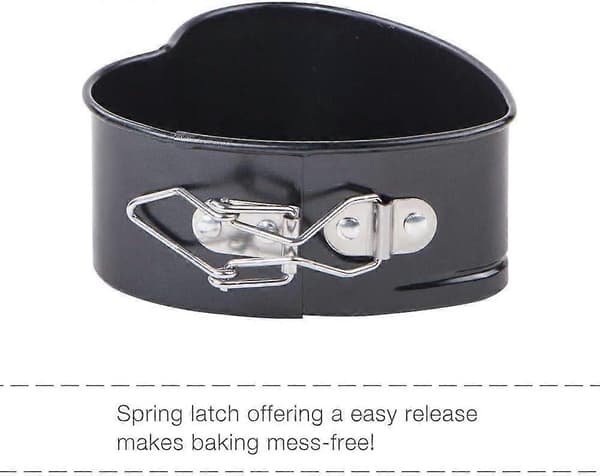 Hjerte Springform Kakeform, Liten, Pakke med 2, 11 cm, Liten Hjerte Bakeform, Non-Stick Belegg, Mini Kake, Springform Kakeform Laget