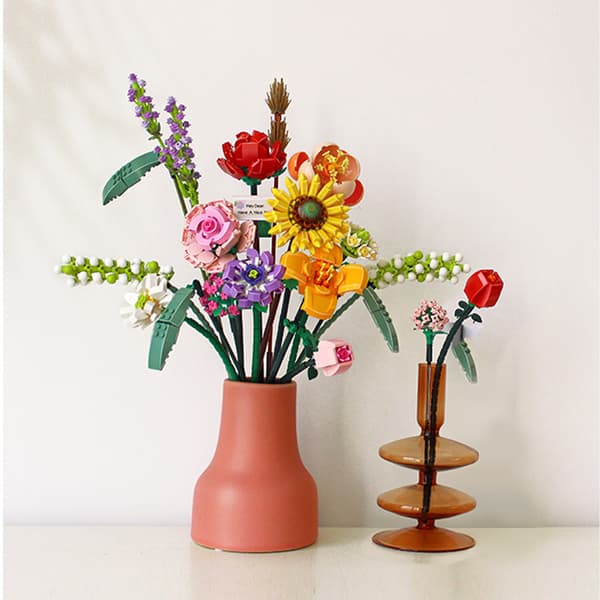Blomsterbuket Byggesæt/Klodser, DIY Legetøj til Gave 547 Stk (C) R