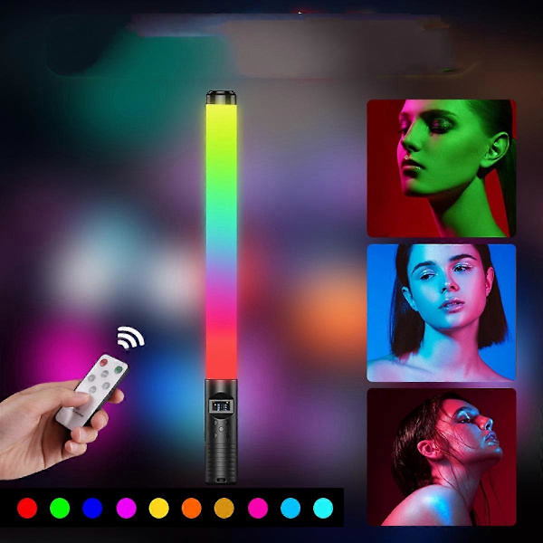 RGB-valokuvauslamppu, täyttövalo, kaksoisvärilämpötila, värillinen LED-käsivalaisin, täyttövalotikku, videovalo