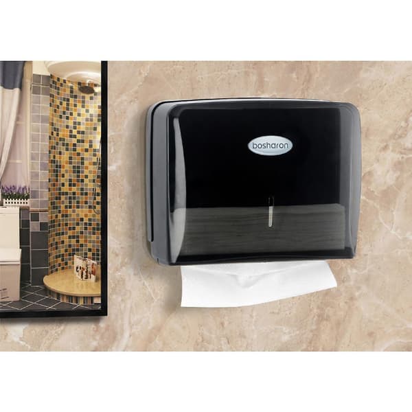 Toiletpapirholder til servietter Z-foldet Papirdispenser Åbningsnøgle Design Plast Vægmontering Badeværelsestilbehør | Servietæske