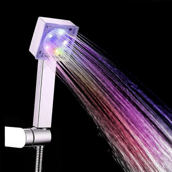 Färgglatt Universellt LED Duschhuvud Spray Badrum Glöd Högt Tryck Ändra Handhållet Bad