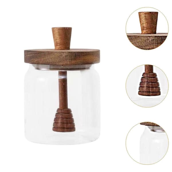 Honningkrukke Multifunktionel Vaskbar Honningbeholder til Te Sovser Bryllupsfest Clear 500ml