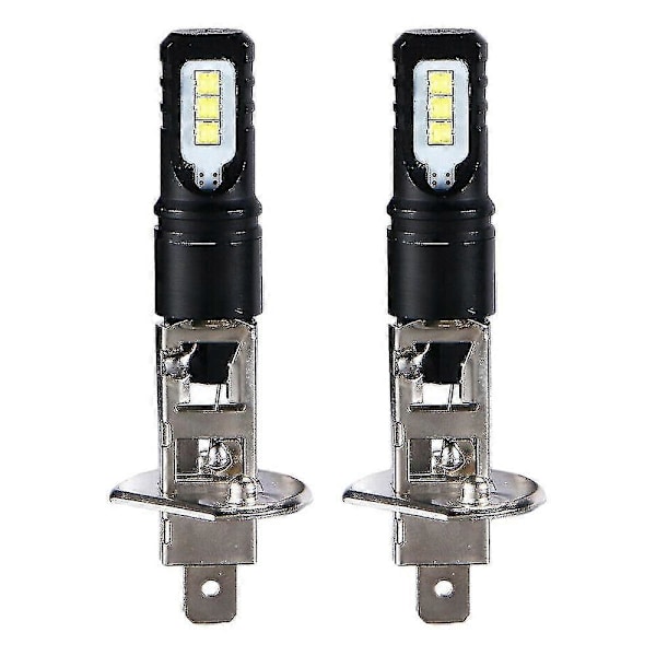 2x H1 6000k Super Ljus Vit 6000lm DRL LED Strålkastarsats Helljus
