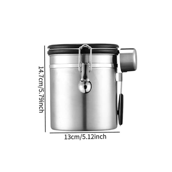 Kaffeboks Gadgets Kaffeoppbevaringsbeholder for te, kjeks, kaffebønner, sølv, 1,2 l Optional Silver 1.5L